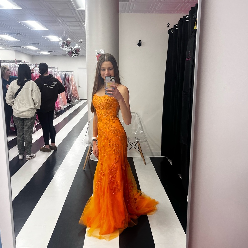 Orange Prom Dress - Picture 4 of 8